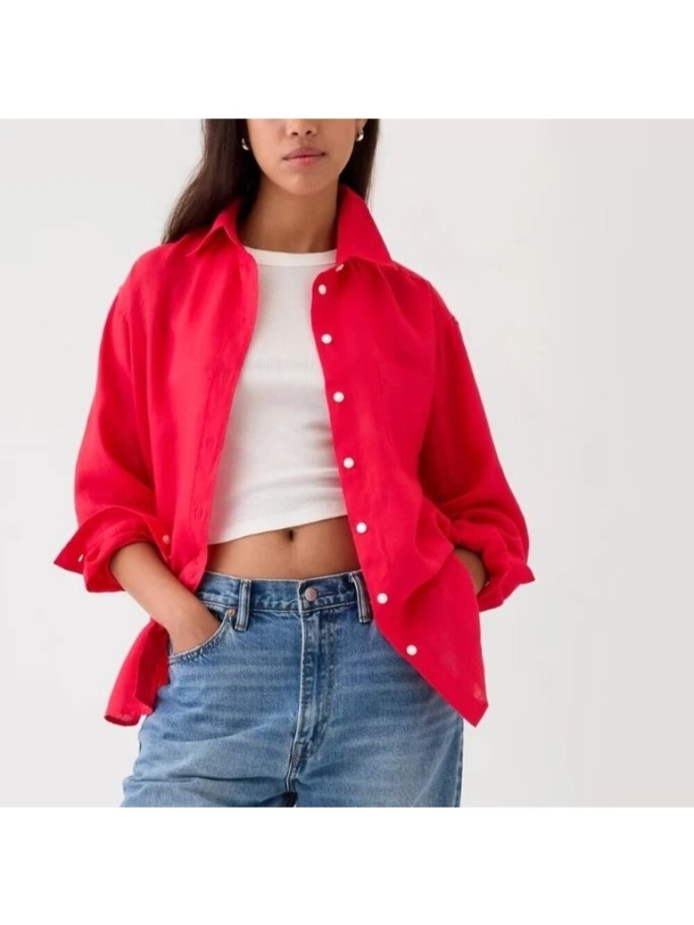 GAP Red Button-Down Shirt - Picture 2 of 11